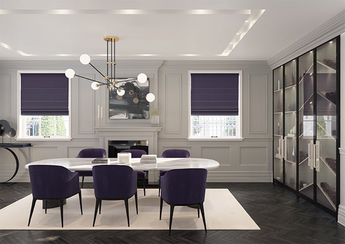 Kyoto Faux Silk, Berry - Motorised Roman Blind - Image 8